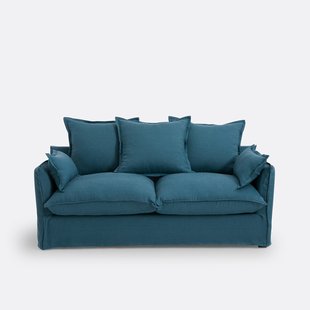 Slaapbank H14 cm, gekreukt linnen, Odna