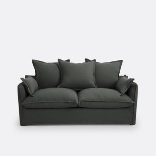 Slaapbank H14 cm, gekreukt linnen, Odna