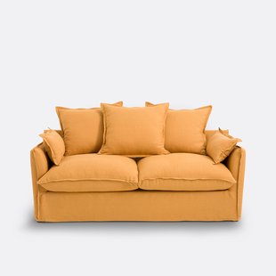 Slaapbank H14 cm, gekreukt linnen, Odna