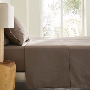 Plat laken in gewassen katoensatijn, Saria