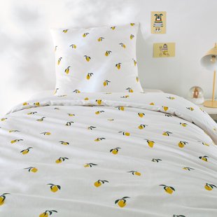Bedset voor kinderbed in katoen, vierkante kussensloop, Citron