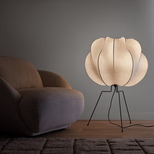 Staande lamp van metaal, ijzer en hars, Oï