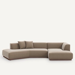 Rechter open hoekbank in fluweel, Jacopo