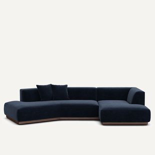 Rechter hoekbank in chenille fluweel, Jacopo