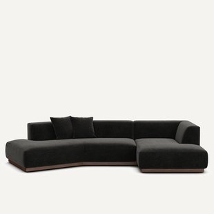 Rechter hoekbank in chenille fluweel, Jacopo