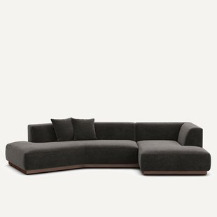 Rechter hoekbank in chenille fluweel, Jacopo