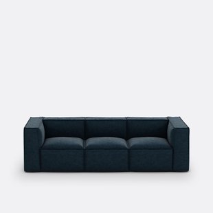 Modulaire bank, 3-zit, getextureerd fluweel, Seven