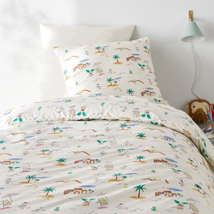 Bedset in 50% gerecycled katoen met vierkante kussensloop Jadida