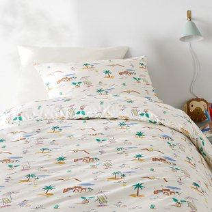 Bedset 50% recycled katoen, rechthoekige kussensloop.Jadida