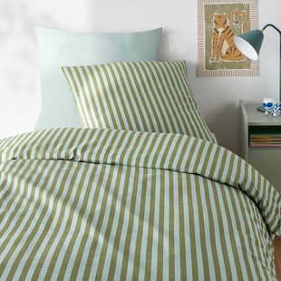 Bedset van 50% gerecycled katoen, Sacha groen