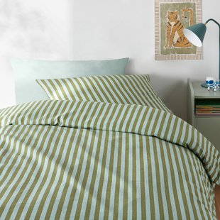 Bedset van 50% gerecycled katoen, Sacha groen