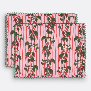 Set van 2 placemats in voilekatoen, Chili