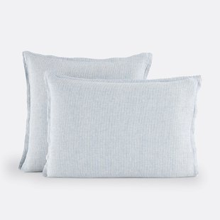 Kussensloop in gewassen linnen, Limona blauw