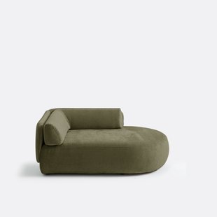 Longchair, rechts, dik fluweel, Méridiano