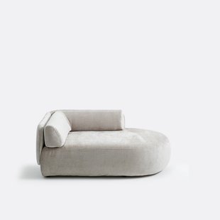 Longchair, rechts, dik fluweel, Méridiano