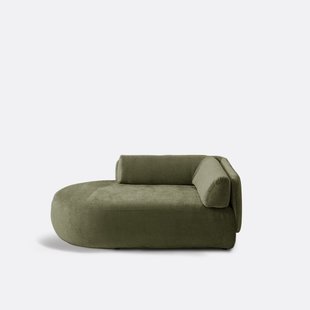 Longchair links, dik fluweel, Méridiano