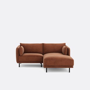 Compacte rechthoekige bank, stof met structuur Victor