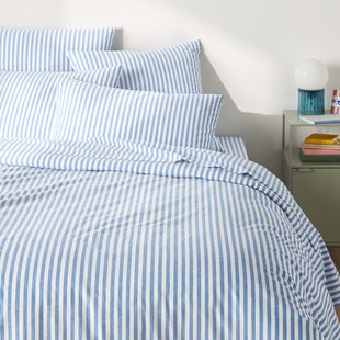 Katoenen dekbedovertrek, blauw, Soizic