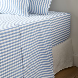 Plat laken in katoen, blauw, Soizic