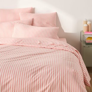 Dekbedovertrek in katoen, Soizic corail