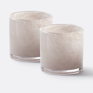 Set van 2 gekleurde glazen kandelaars Iva