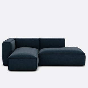 Hoekbank links van structuurfluweel Seven