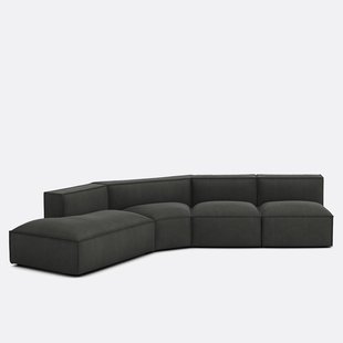 4-delige bank links ribfluweel, Seven