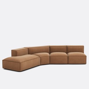 4-delige bank links ribfluweel, Seven