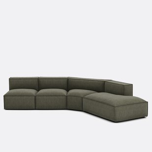 4-delige rechte bank van structuurstof Seven