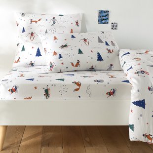 Hoeslaken in katoenen flanel omslag 25 cm, Schuss