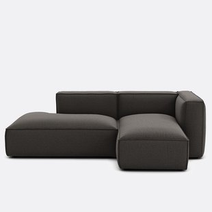 Rechthoekige bank, stof met structuur, Seven