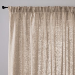 Linnen gordijn met grote breedte en plooien, Onega