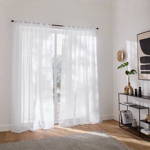 Set van 2 glasgordijnen met verborgen bevestigingslussen, Majo