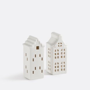 Set van 2 porseleinen huisjes, Caspar