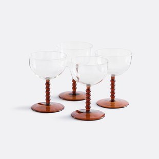 Set van 4 borosilicaat glazen, Toni