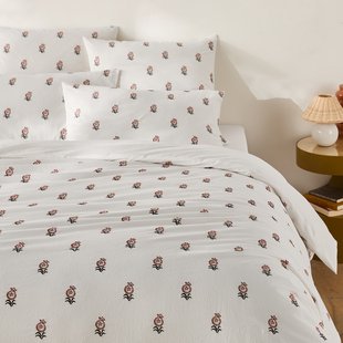 Dekbedovertrek in geborduurd vintage katoen, Anda
