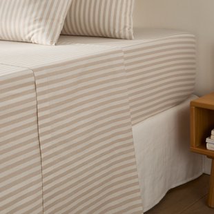 Katoenen onderlaken, Soizic beige