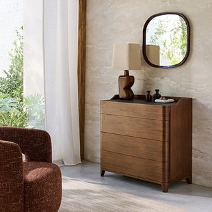 Organische, gelakte spiegel, hoogte 60 cm, ORION