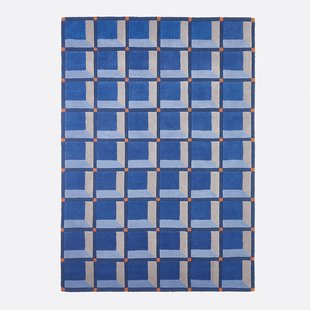 Wollen vloerkleed met geometrisch motief, Kimsa