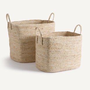 Set van 2 manden in maïskoord, Aiocha