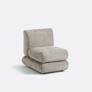 Modulaire haardstoel, dik fluweel, HOOVER