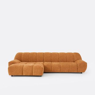 Hoekbank links, dik fluweel, Nuria