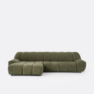 Hoekbank links, dik fluweel, Nuria