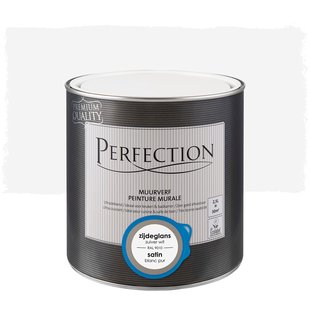 Perfection Ultradekkend Muurverf - Zijdeglans - Zuiver Wit Ral 9010 - 2,5l