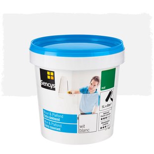 Sencys Muur & Plafond Muurverf - Mat - Wit - 1l