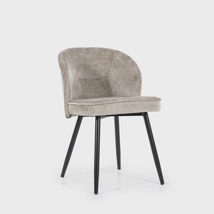 Eleonora Eetkamerstoel 'Riley' Chenille, kleur Taupe