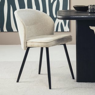 Eleonora Eetkamerstoel 'Riley' Chenille, kleur Beige