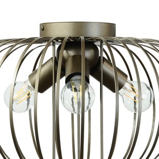 Domiluce Plafondlamp Globe, koffie, Ø 51 cm, metaal, 3-lamps, E27