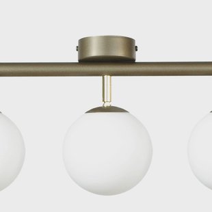 Domiluce Plafondlamp Drum, koffie, glas, lengte 80 cm, 5-lamps, G9