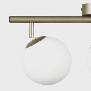 Domiluce Plafondlamp Drum, koffie, 3-lamps, glas, lengte 46 cm